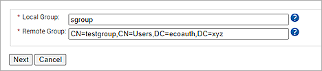 Screenshot of SecureW2, Local and Remote Group settings page
